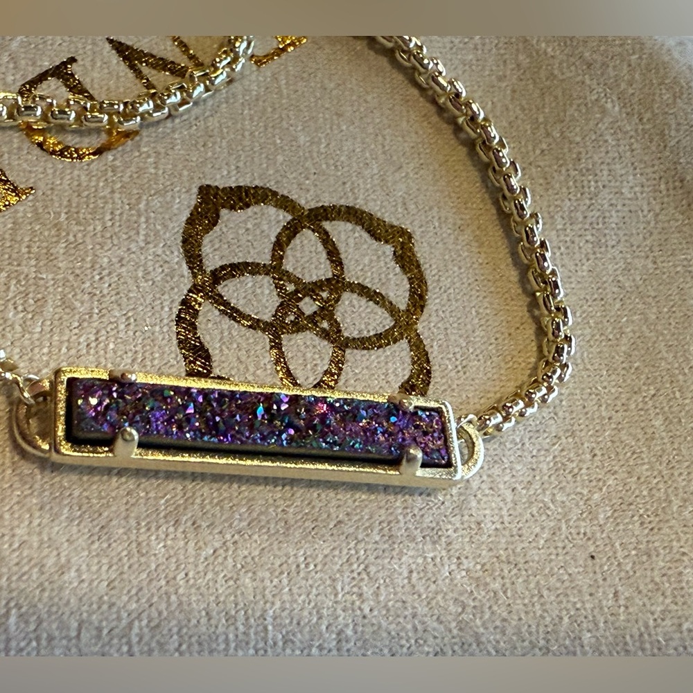KENDRA SCOTT Stan Bar Bracelet in Gold/Multi Drusy w/ Jewelry Pouch - Picture 5 of 5